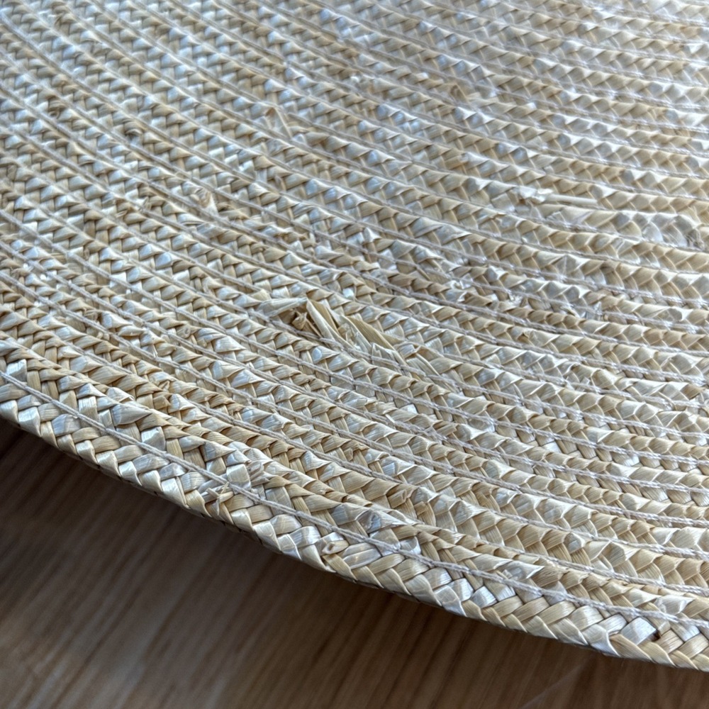 Lack of Color Spencer Straw Boater Hat Size Lg 59cm Wide Tan Beachy Oversized - Picture 9 of 9